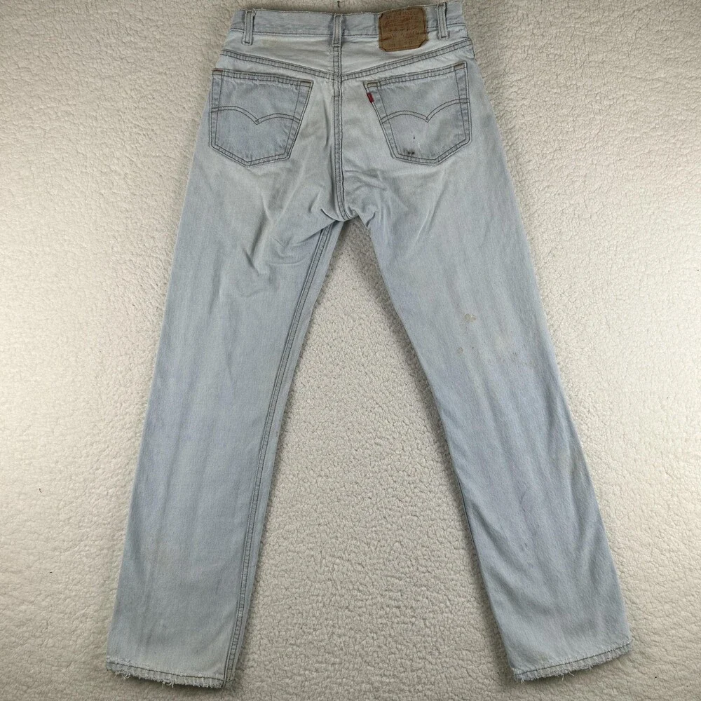 VTG Levis 501 Jeans Mens 30x31 Light Wash Straight Button Fly USA 90s Grunge